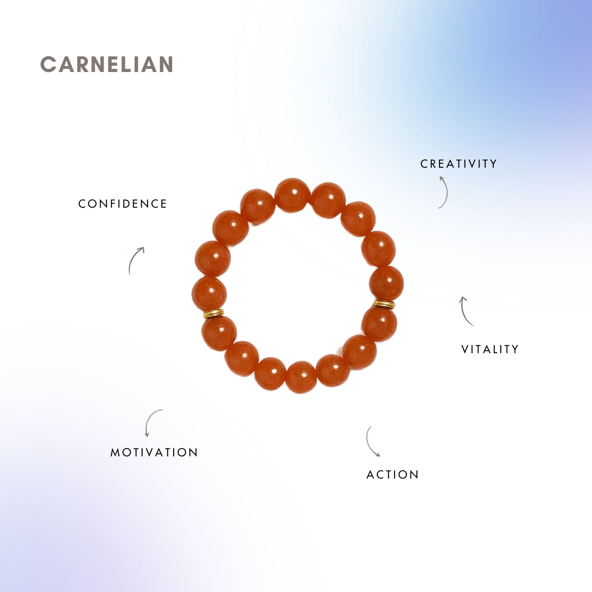 Carnelian Bead Bracelet for Passion & Creativity