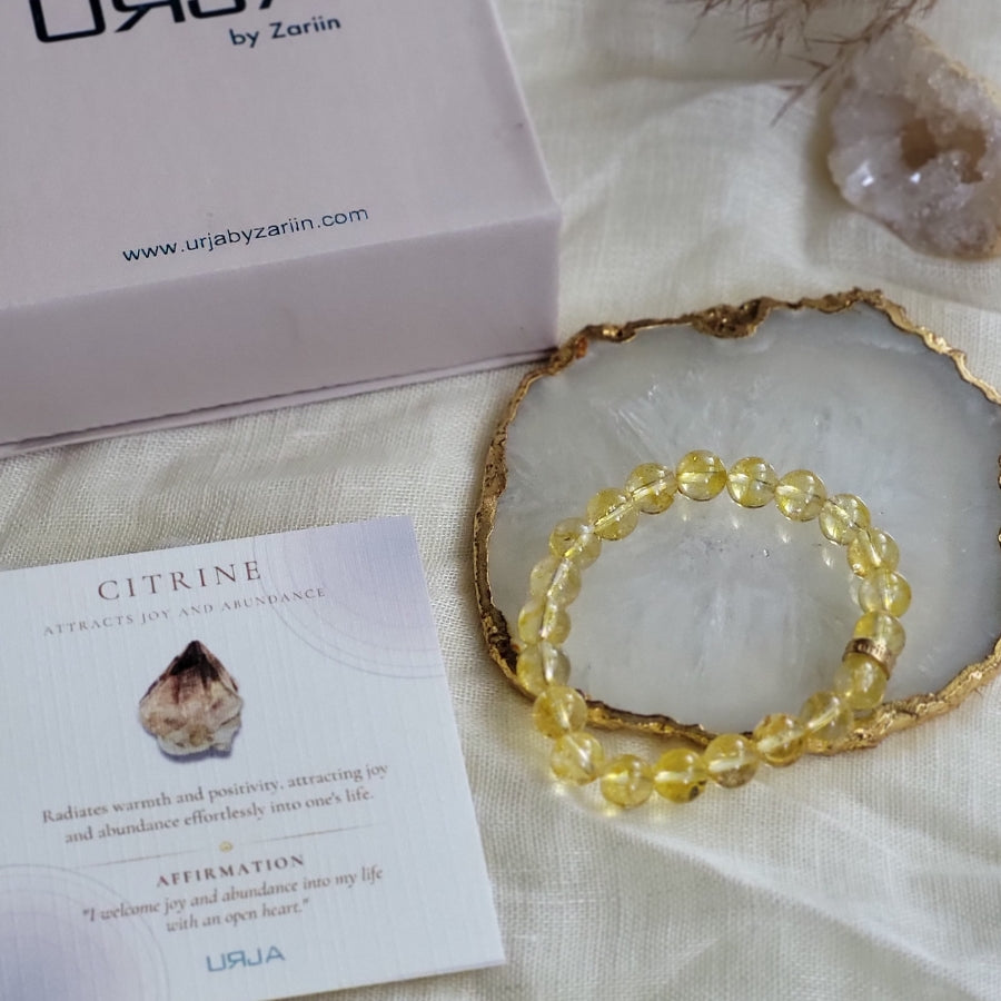 Citrine Bead Bracelet for Joy & Success