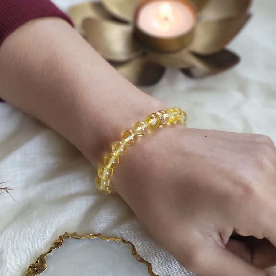 Citrine Bead Bracelet for Joy & Success