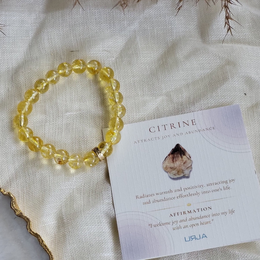 Citrine Bead Bracelet for Joy & Success