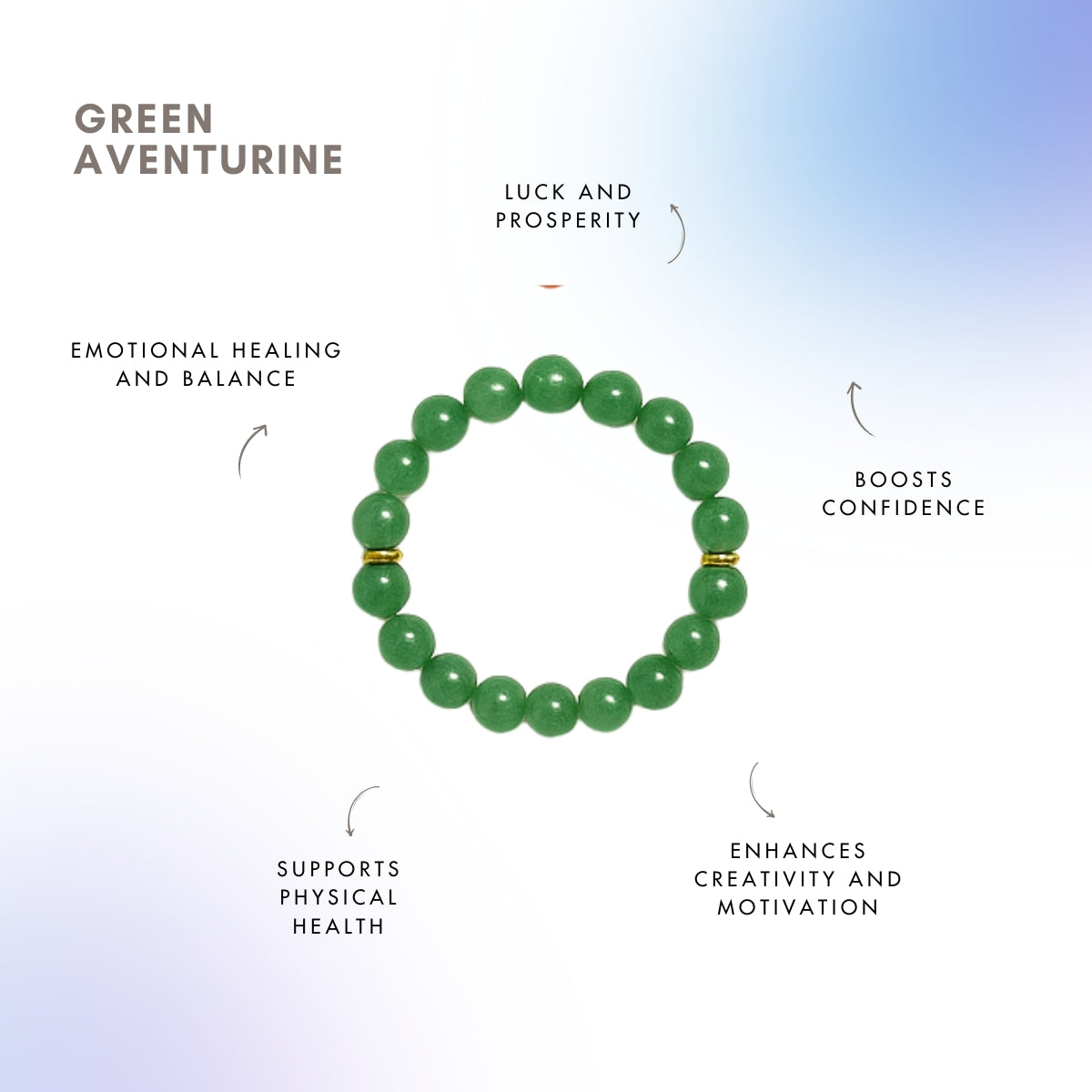 Green Aventurine Bead Bracelet for Luck & Opportunity