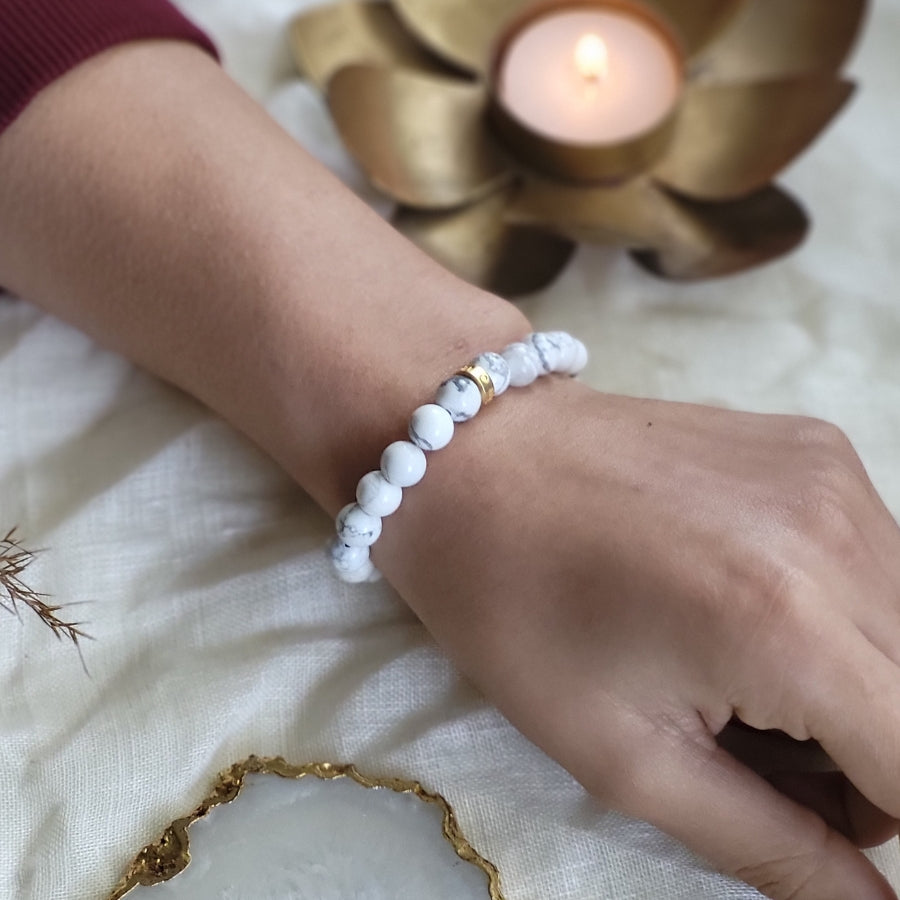Howlite Bead Bracelet for Peace & Calm