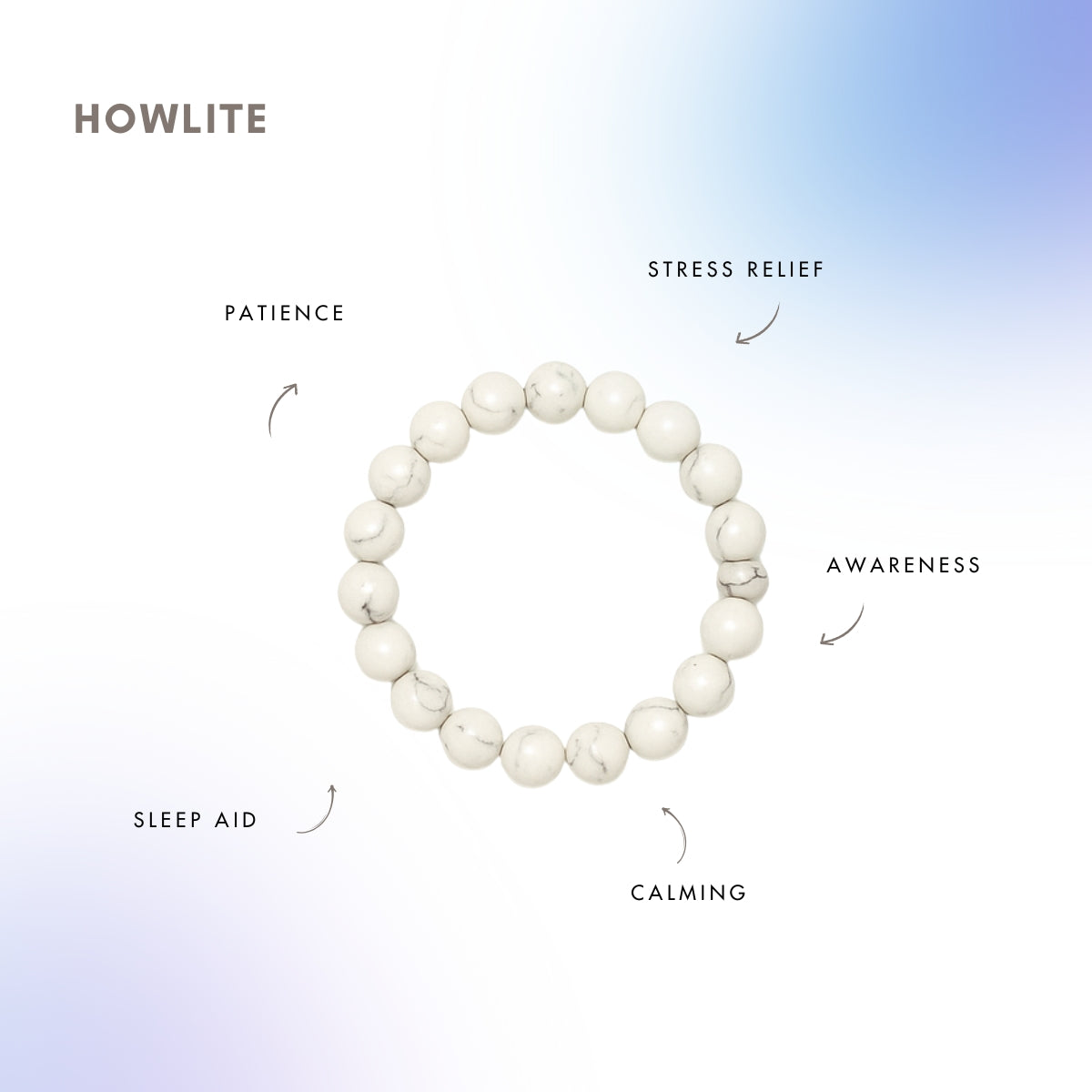 Howlite Bead Bracelet for Peace & Calm