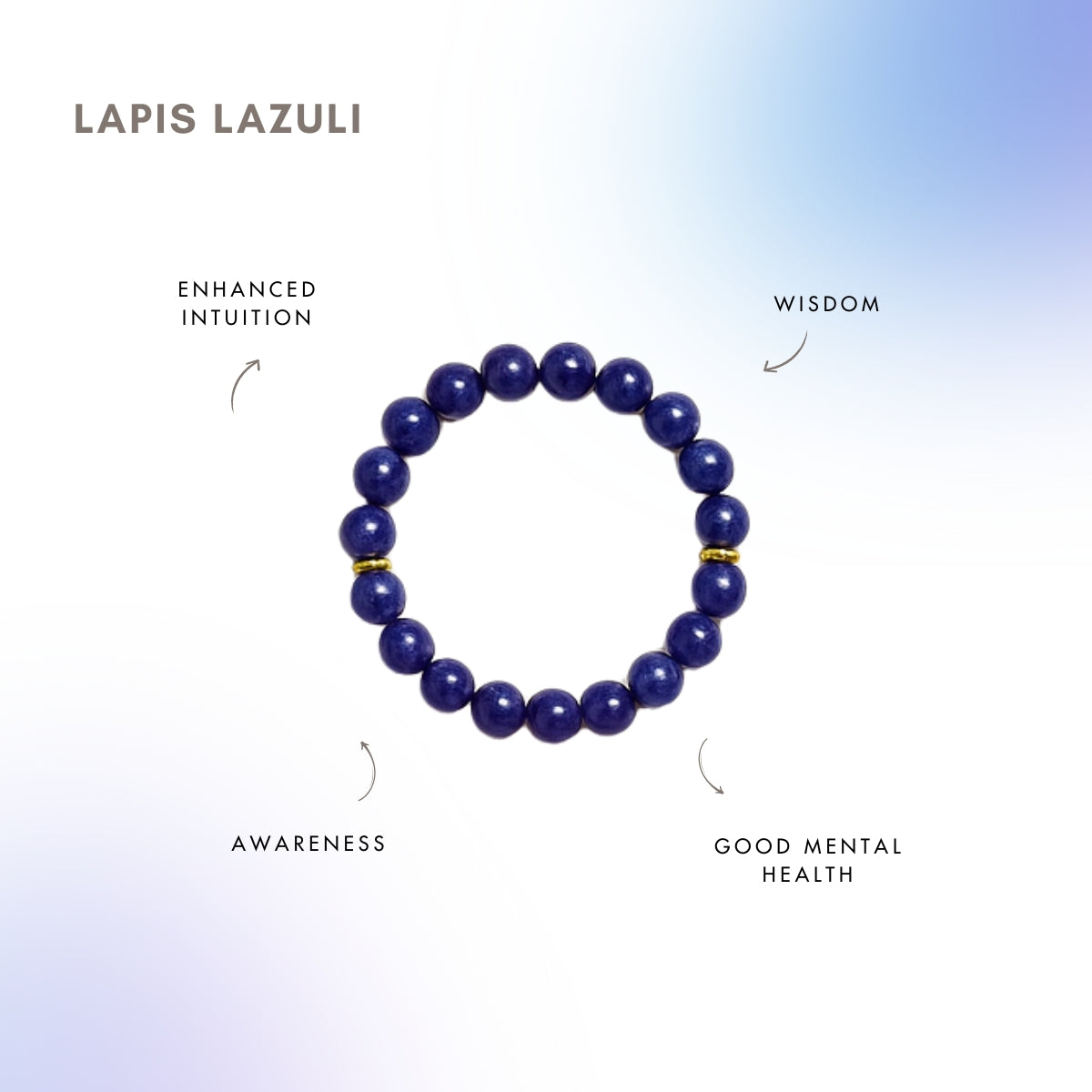 Lapis Lazuli Bead Bracelet for Intuition & Wisdom