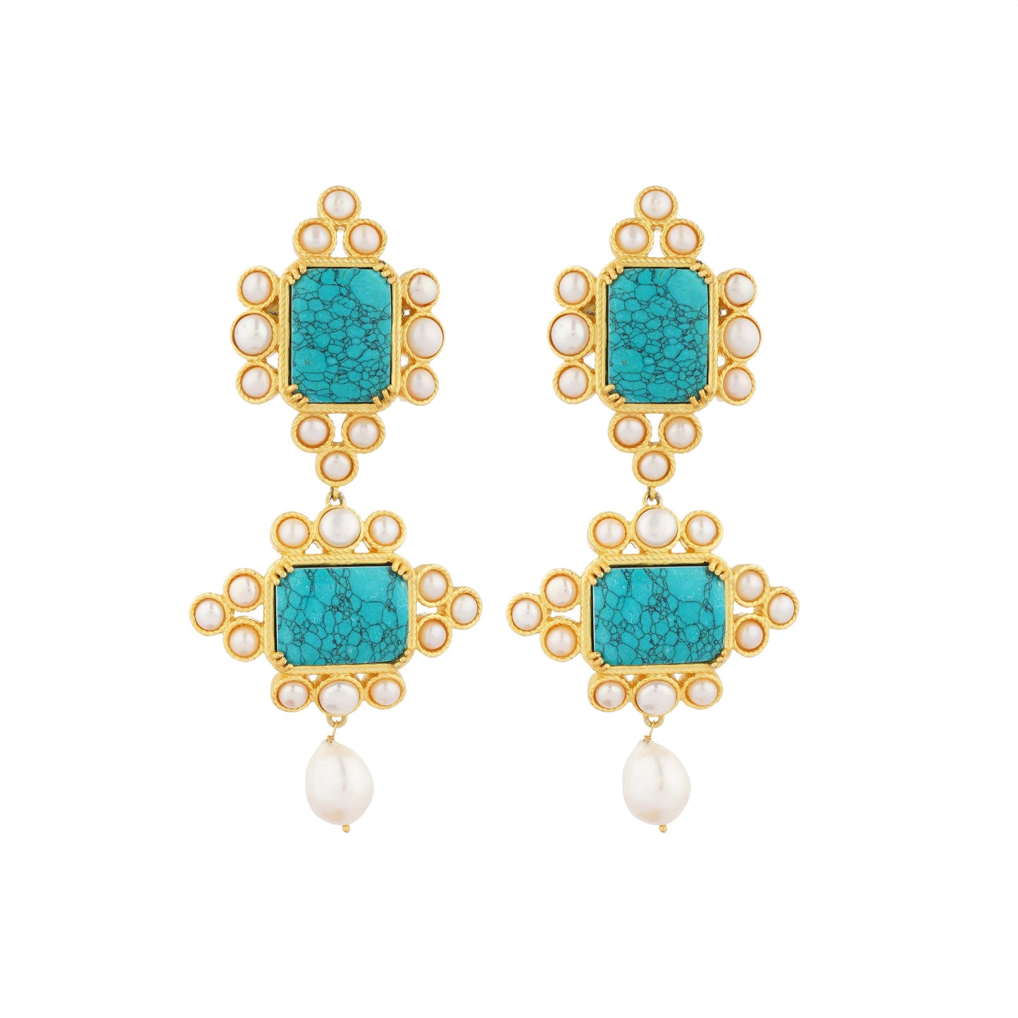 Travel Blues Statement Earrings