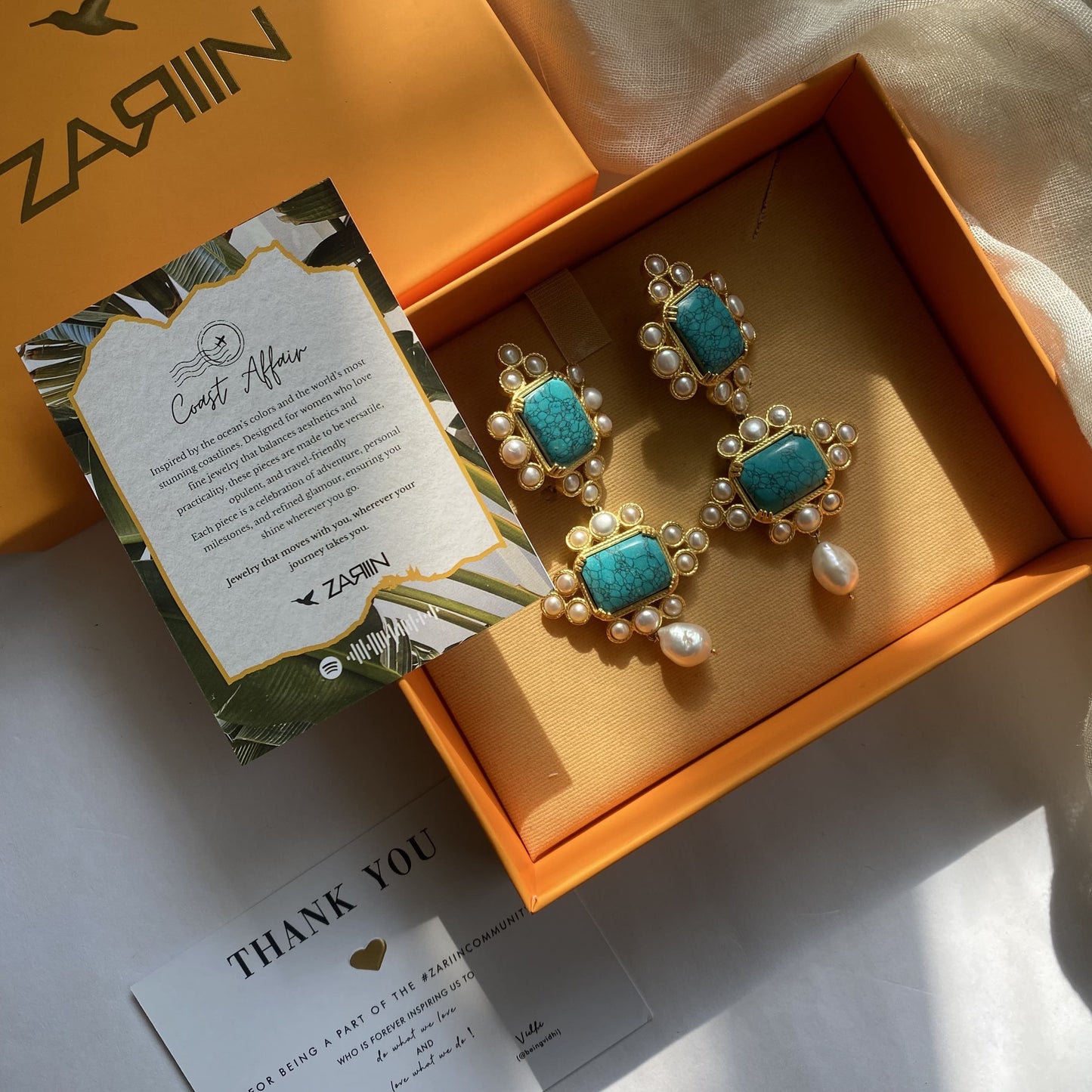 Travel Blues Statement Earrings