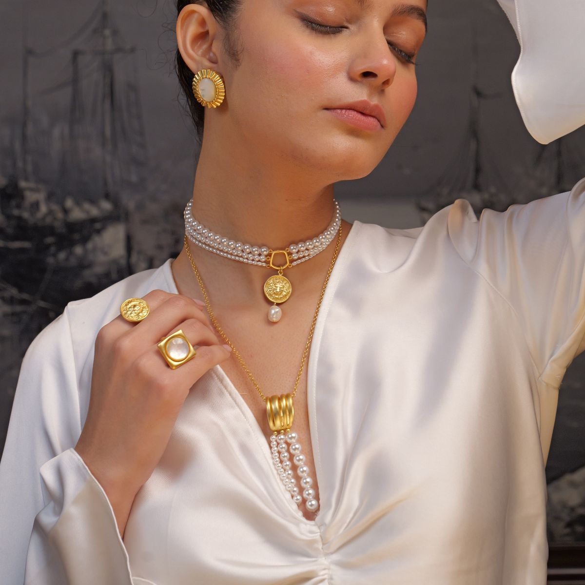 Roaring to Go Pearl Necklace