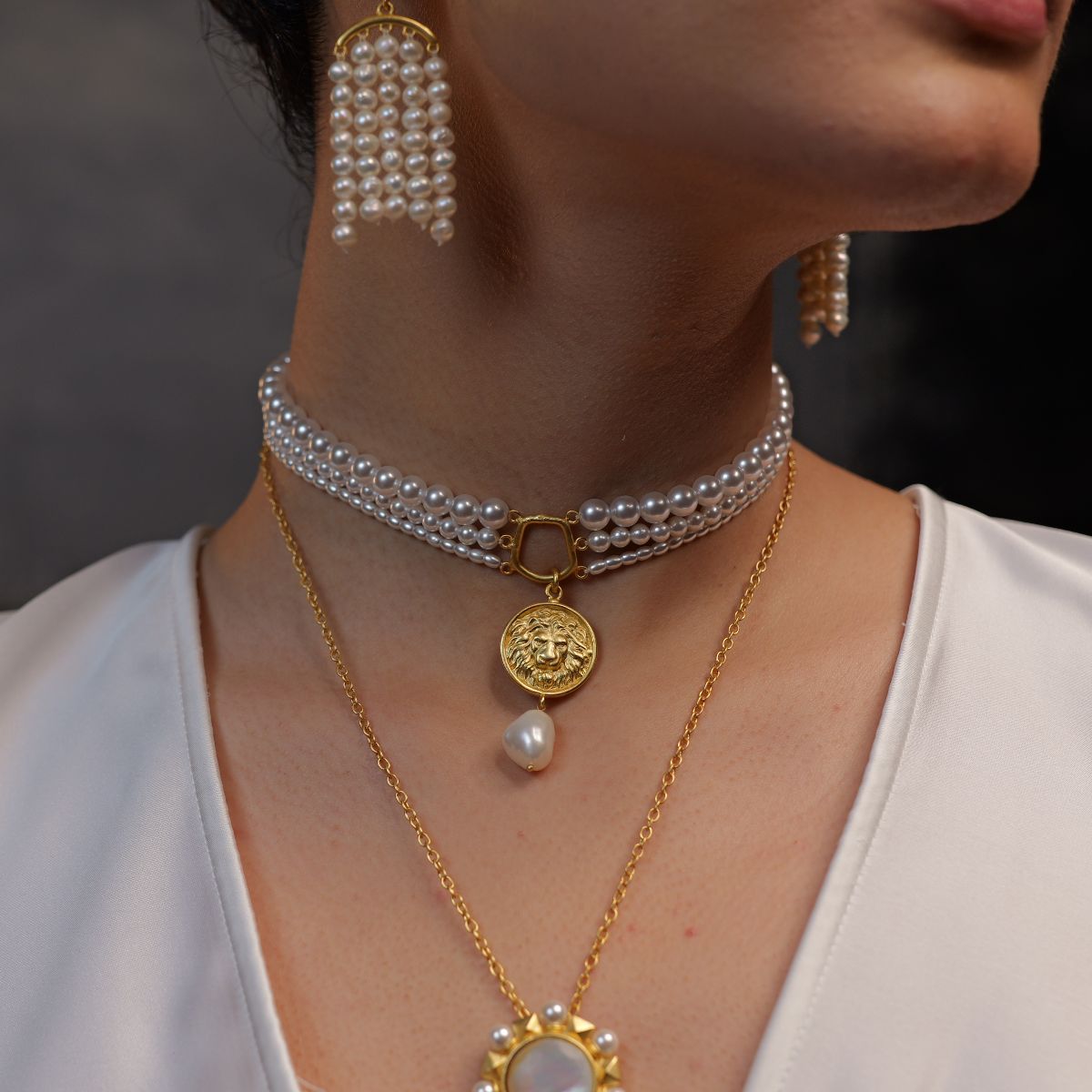 Roaring to Go Pearl Necklace