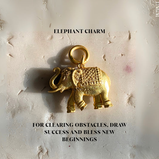 Elephant Charm for Clearing Obstacles, Draw Success and Bless New Beginnings