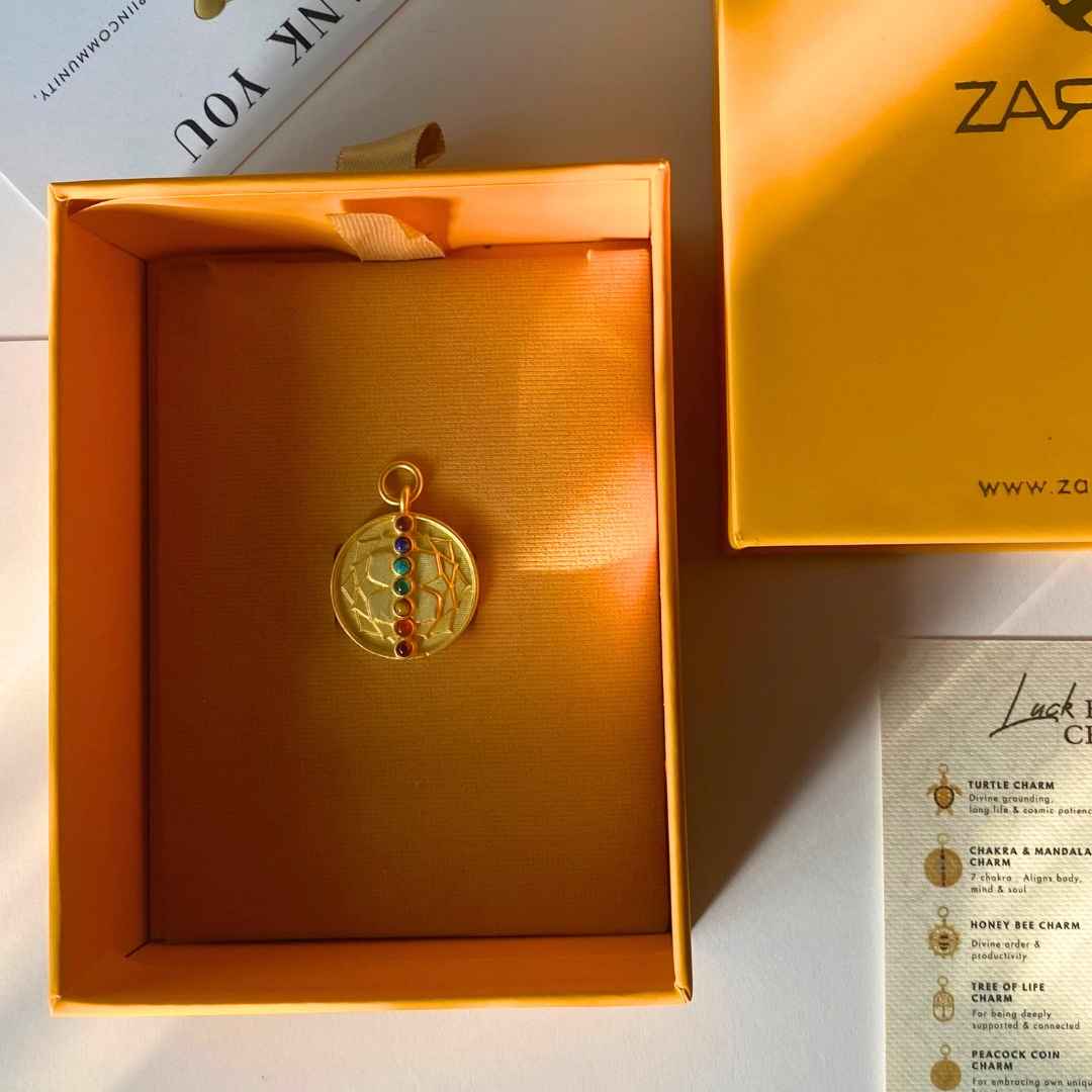 Chakra and Mandala Charm with 7 Healing Gemstones to Align Body, Mind and Soul