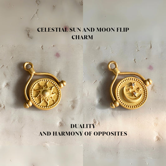 Celestial Sun and Moon Flip Charm for Duality