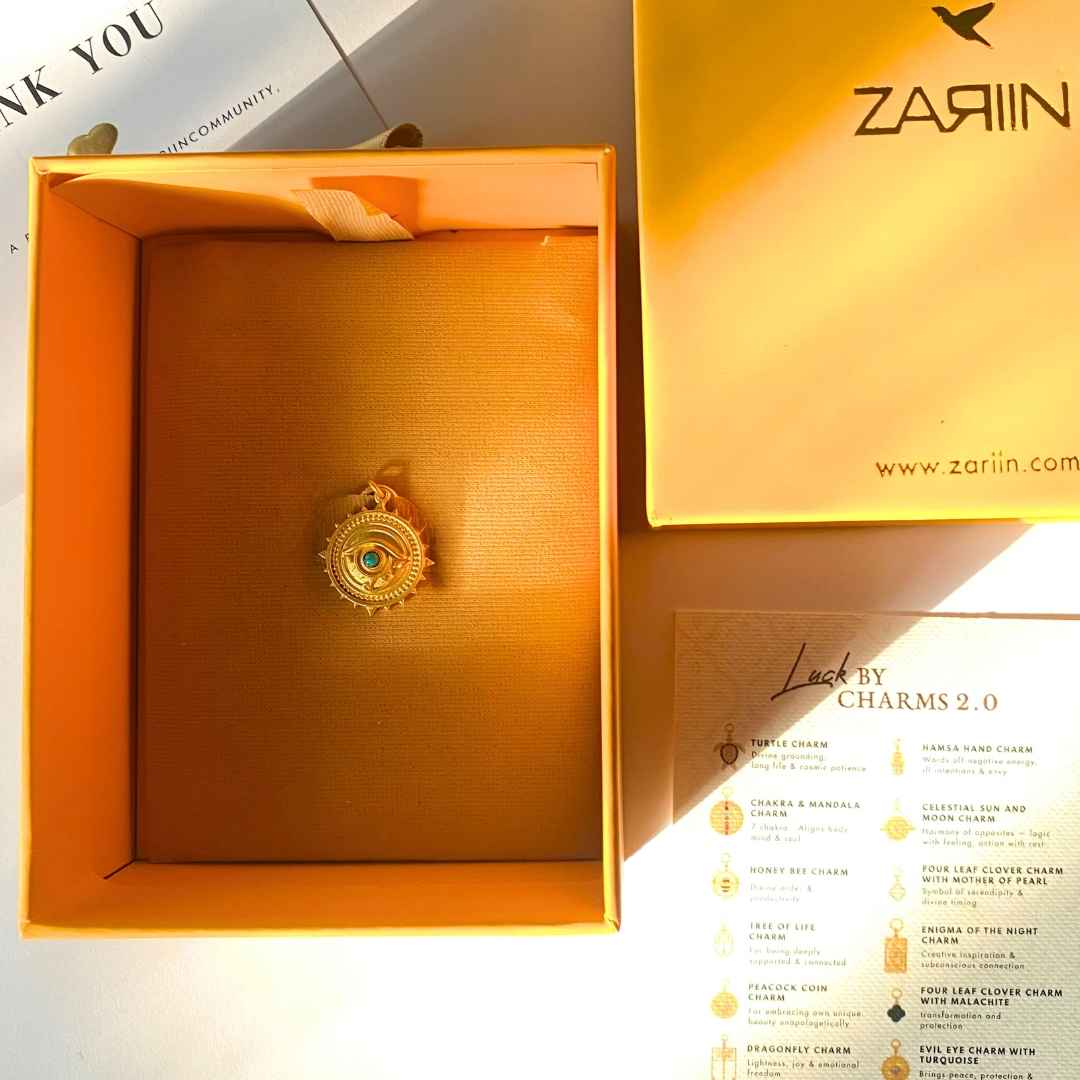 Evil Eye Charm with Turquoise for Peace, Protection and Expressive Clarity