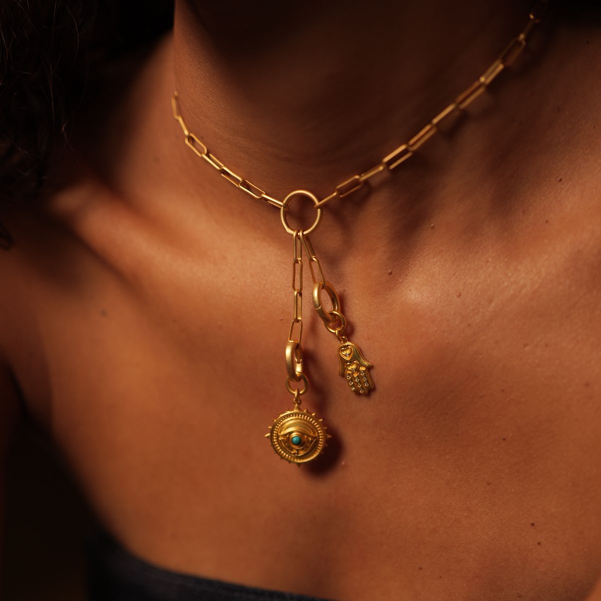 Evil Eye Charm with Turquoise for Peace, Protection and Expressive Clarity