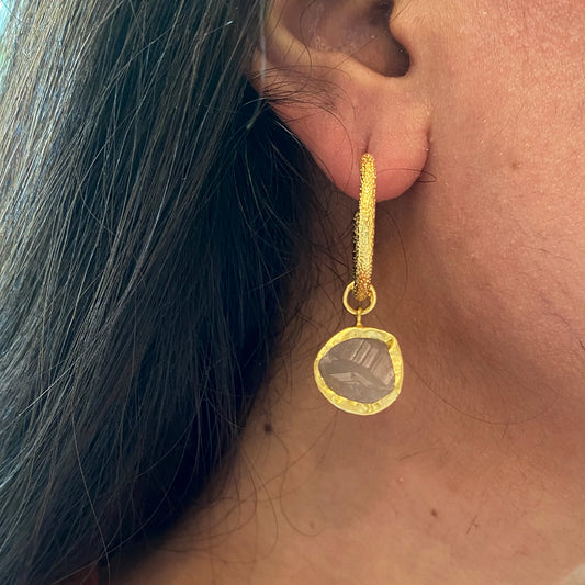The Spirited One Stone Gold  Earrings