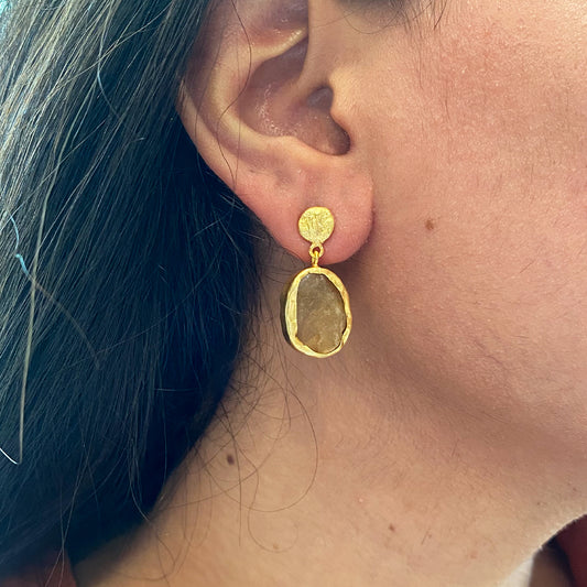 The Spirited One Gold Earrings with Citrine