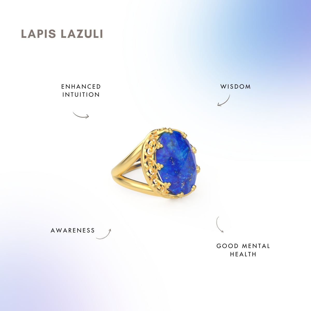 Lapis Lazuli Healing Ring for Calm and Peace