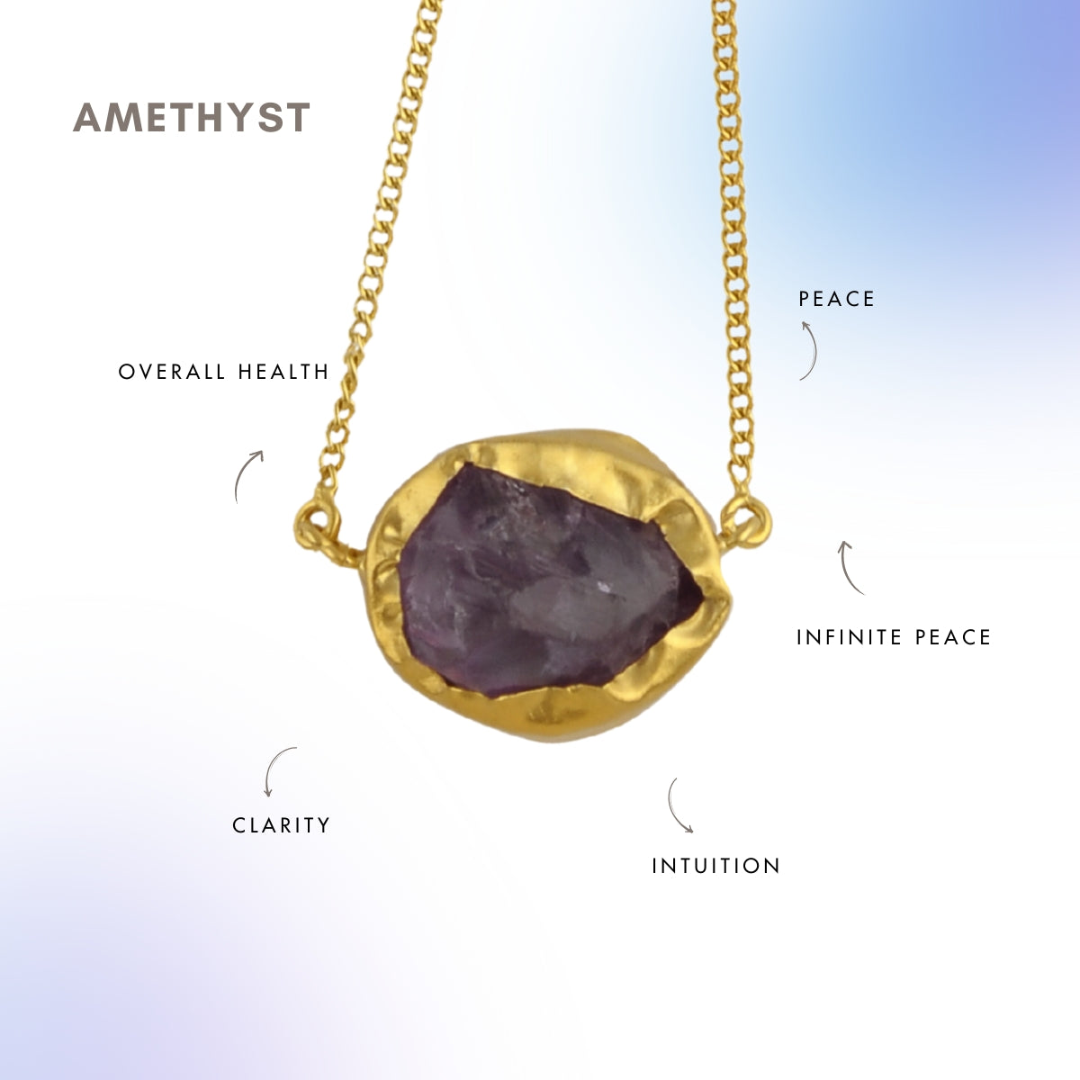 A Touch of Amethyst Stone Gold Necklace