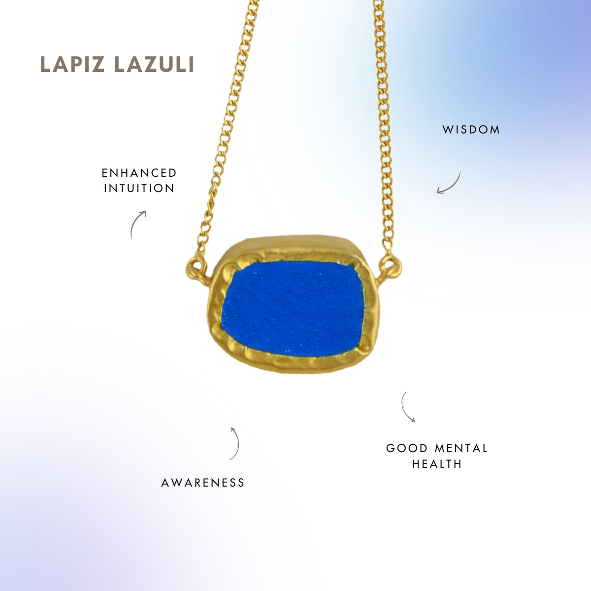 A Touch of Blue Lapis Stone Gold Necklace