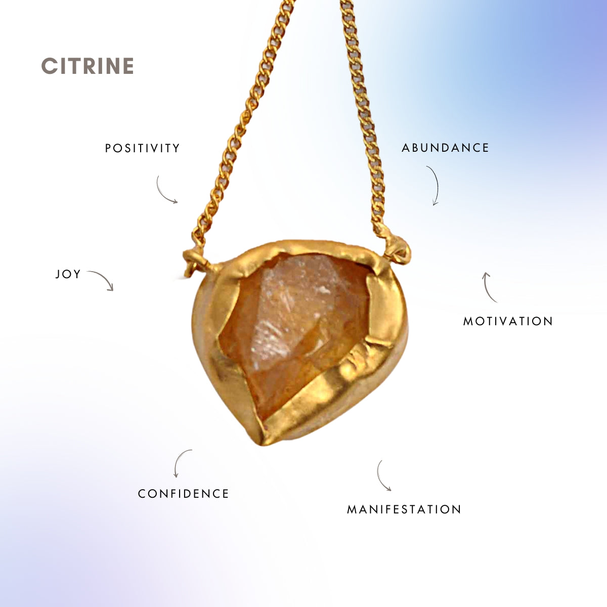 A Touch of Citrine Stone Gold Necklace