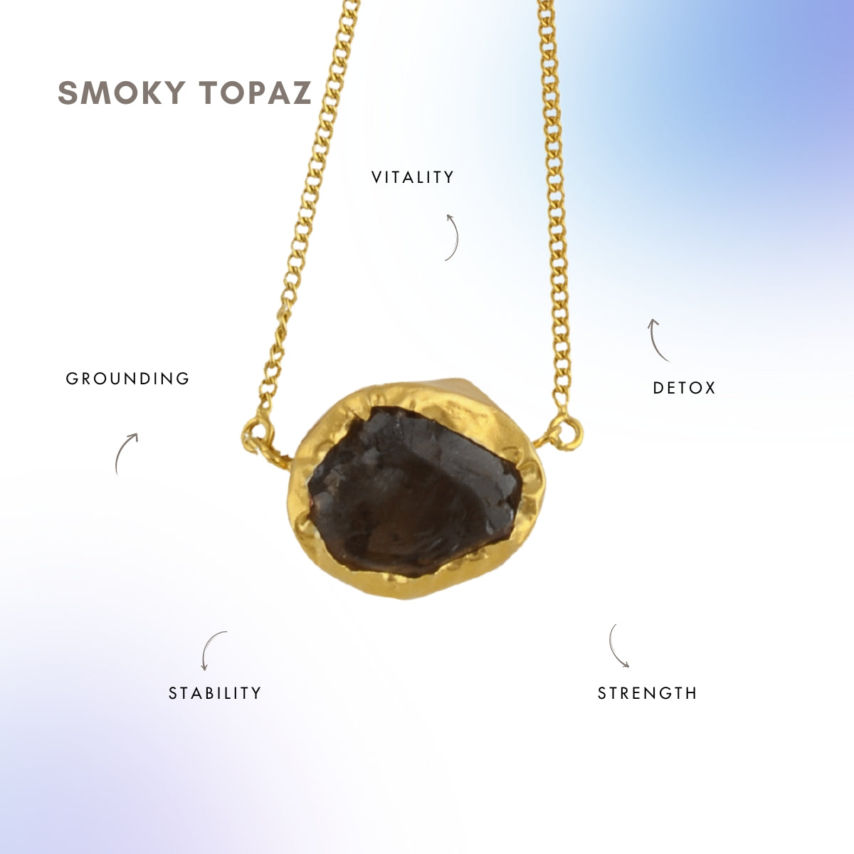 A Touch of Smoky Topaz Stone Gold Necklace