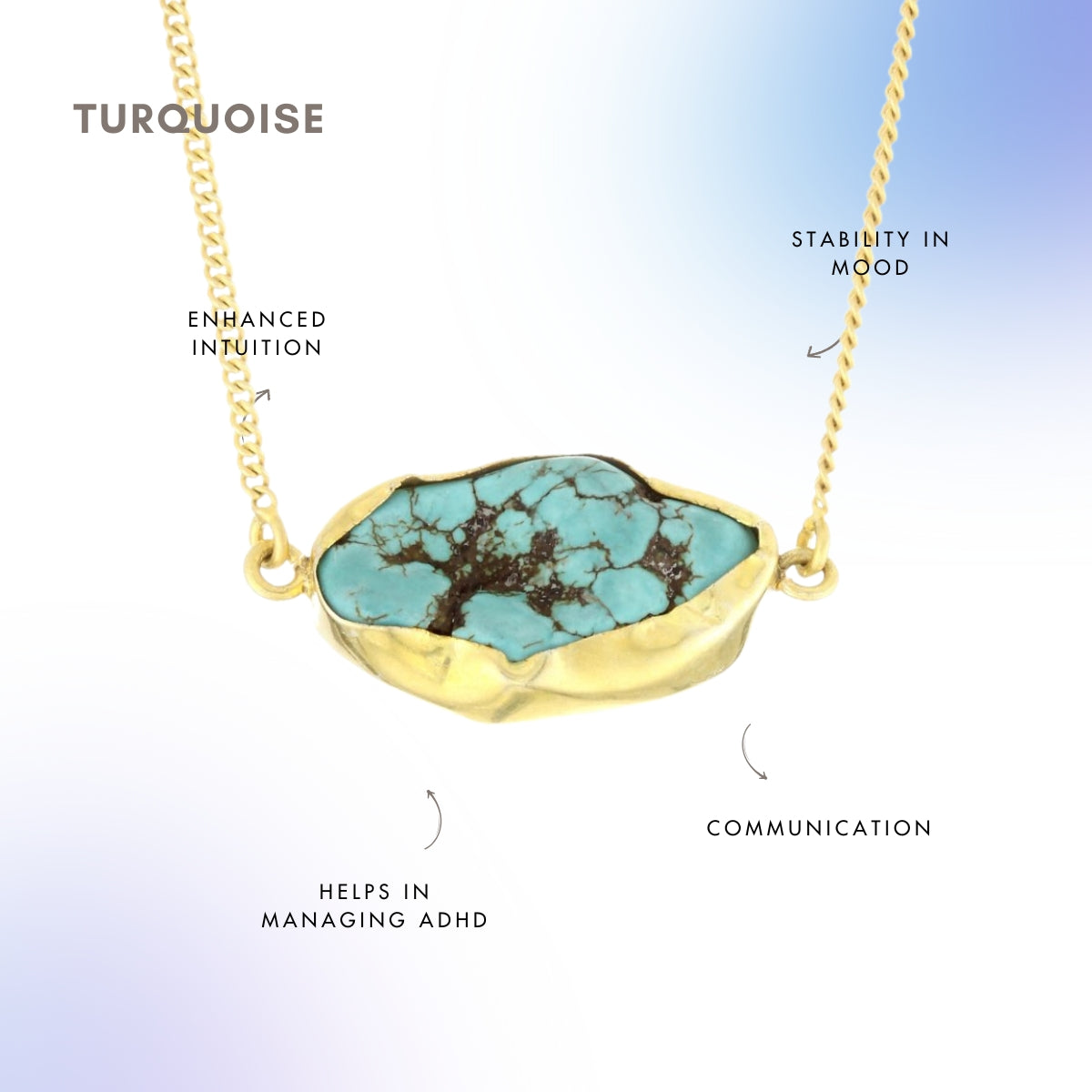 A Touch of Turquoise Stone Gold Necklace