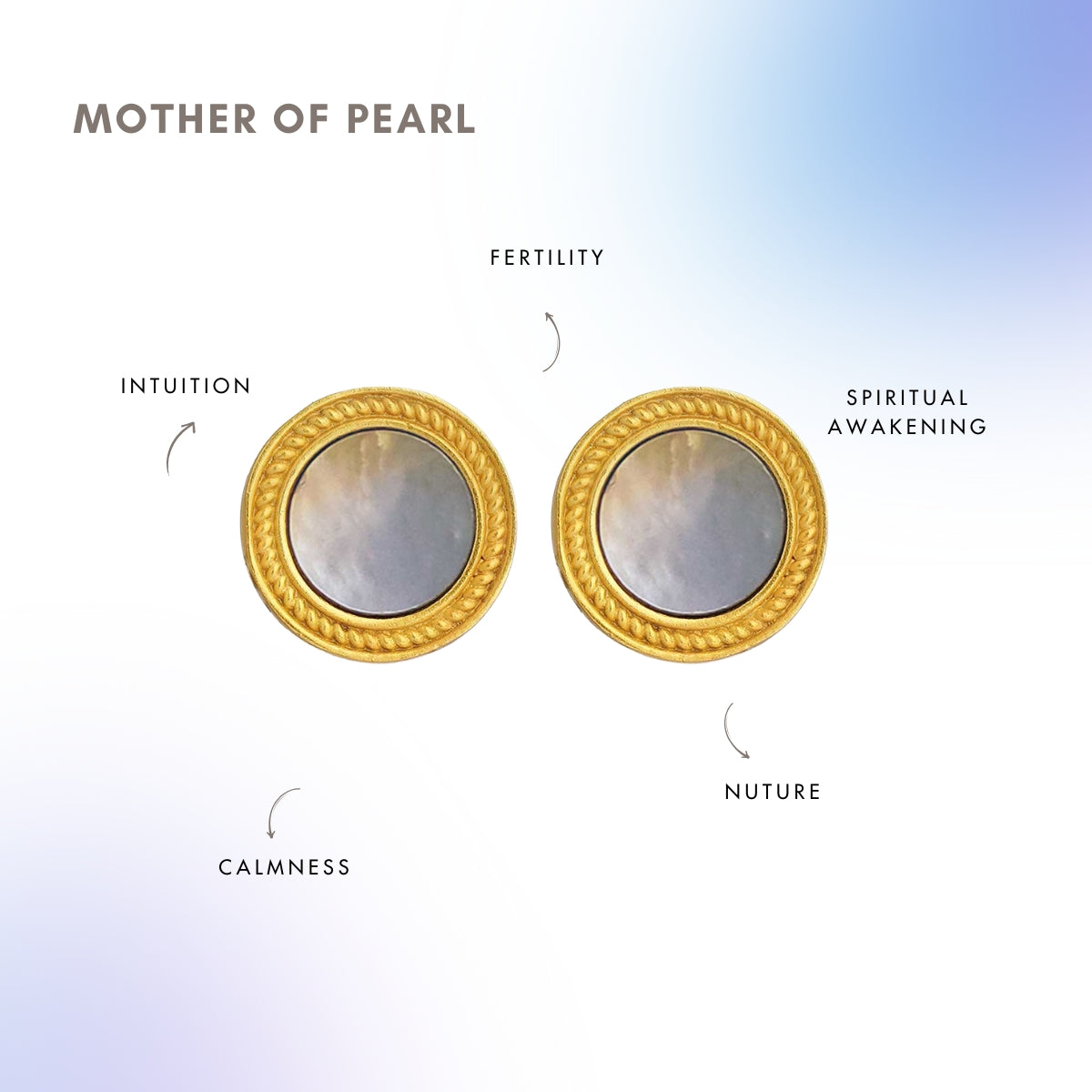 Tranquil Life Stud Earrings with Mother of Pearl - Creation