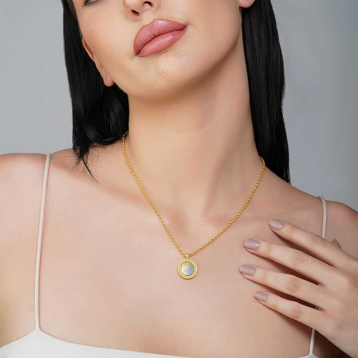 Healing Touch Pendant Necklace with Mother of Pearl - Creation