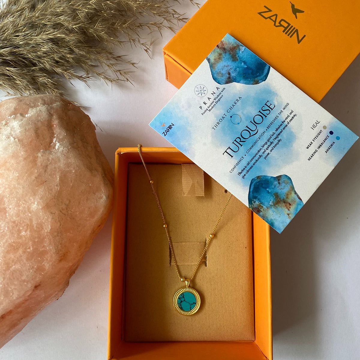 Healing Touch Pendant Necklace with Turquoise - Relationships