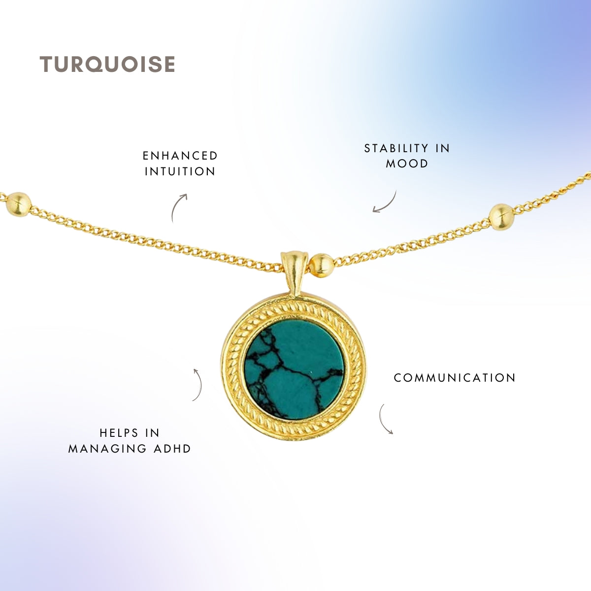 Healing Touch Pendant Necklace with Turquoise - Relationships