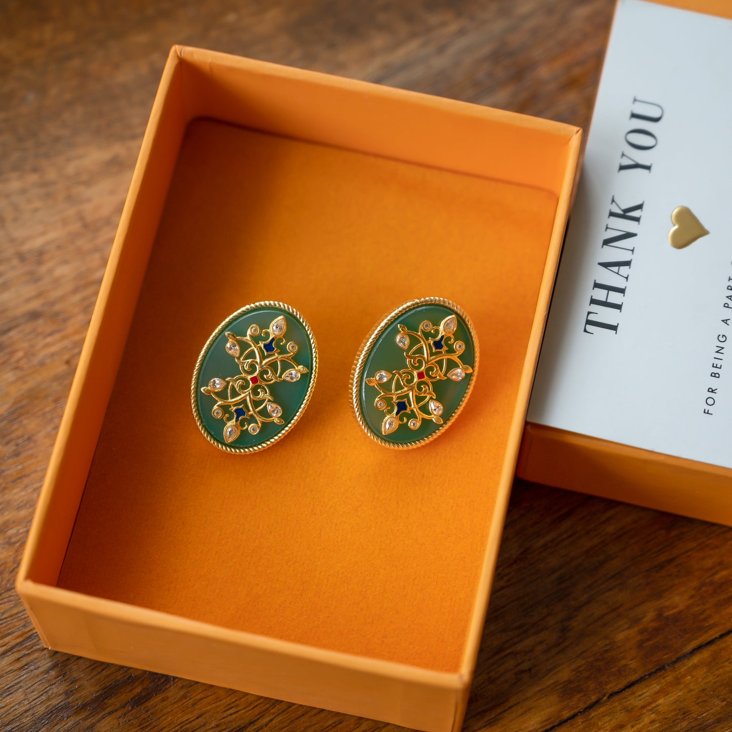 Reflection of You Green Onyx Stud Earrings