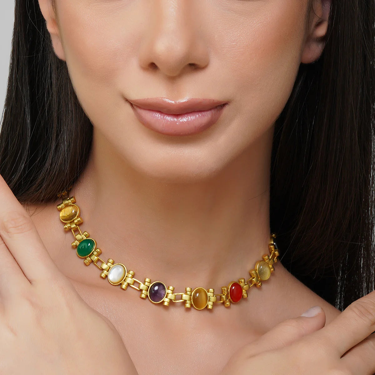 Style in Colour Navratna Necklace Zariin International