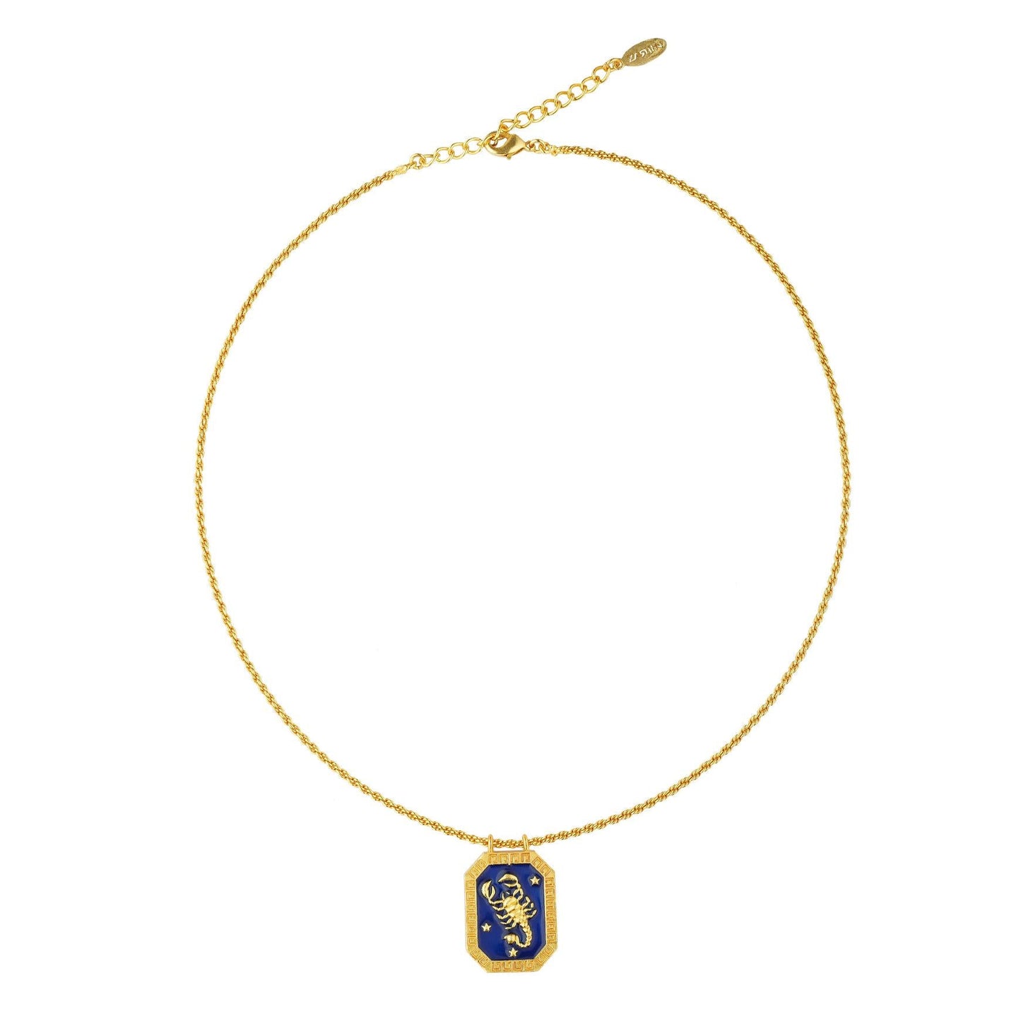 Scorpio Zodiac Tablet Reversible Necklace with Citrine