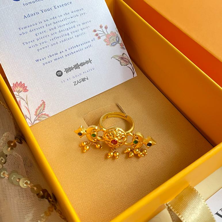 Floral Charm Statemenet Ring