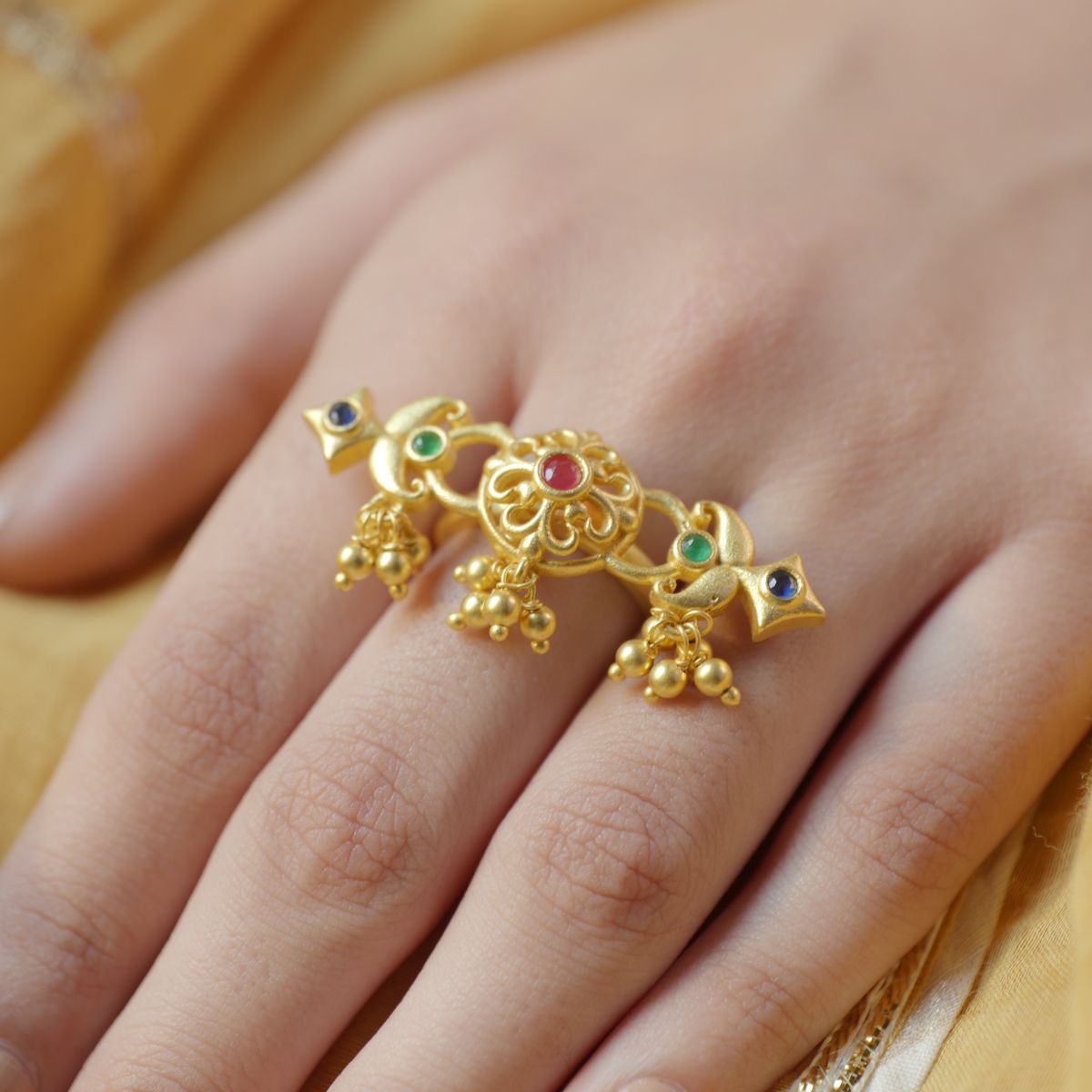Floral Charm Statemenet Ring