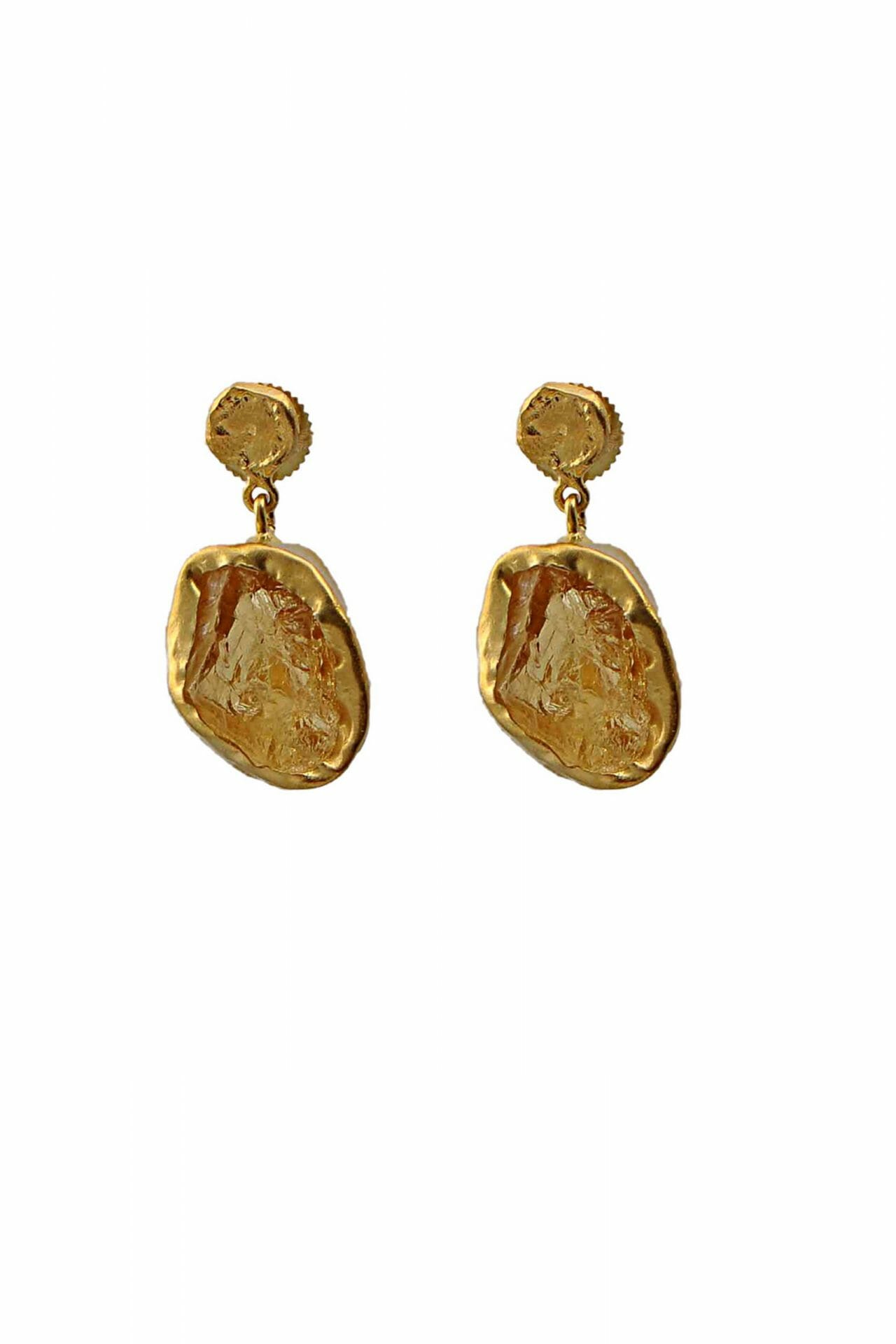 The Spirited One Gold Earrings with Citrine
