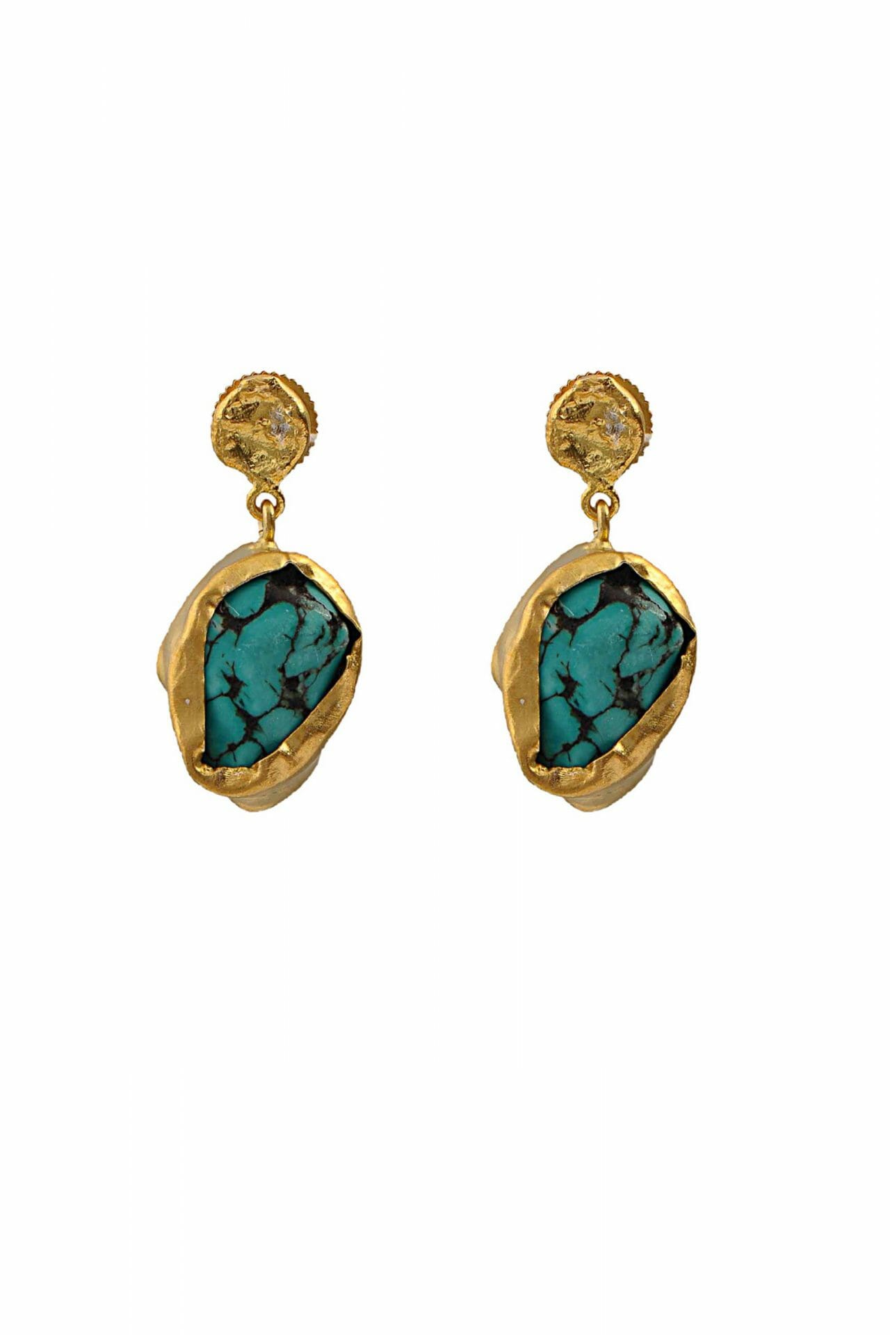 The Spirited One Gold Earrings with Turquoise
