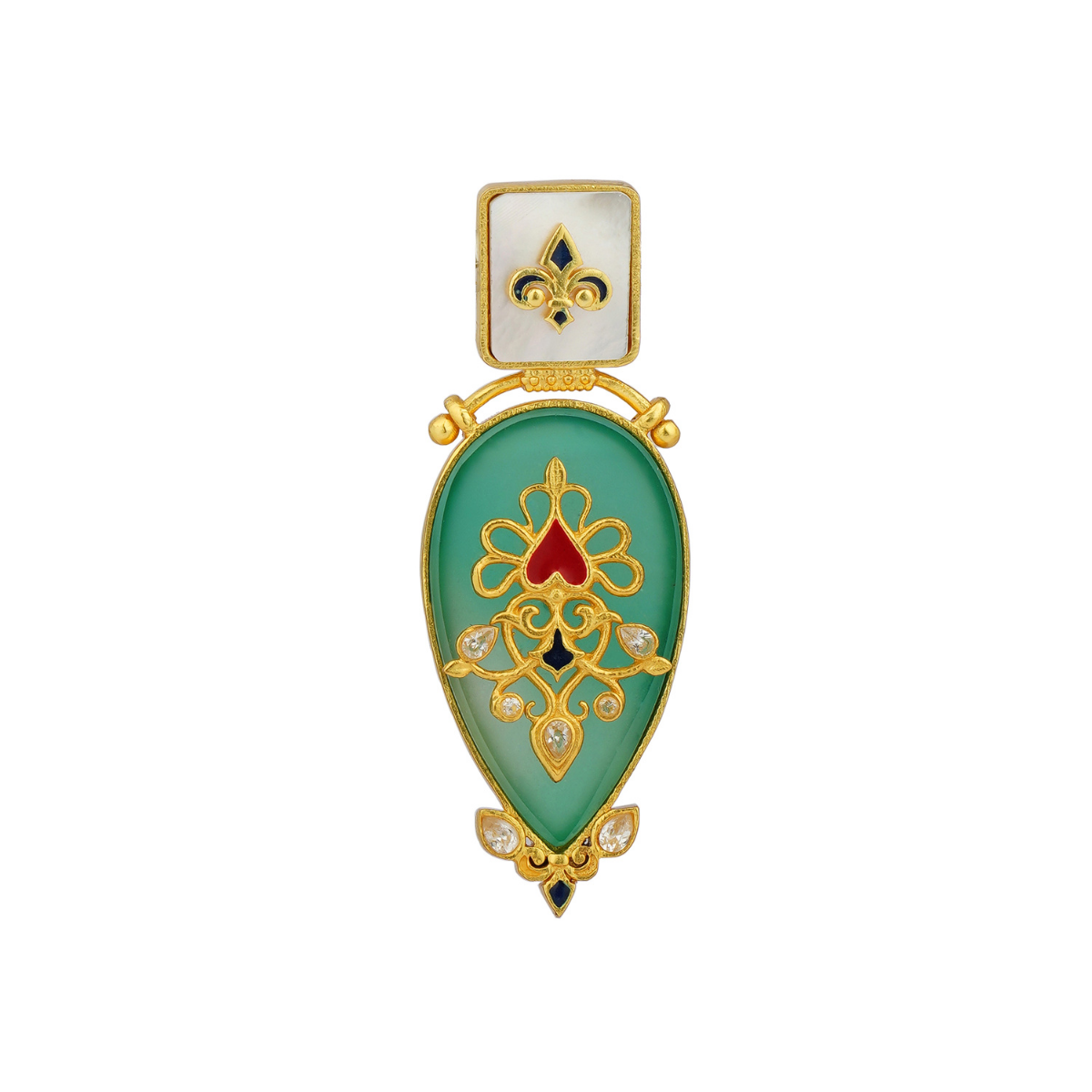 Grandma's Treasure Green Onyx Statement Earrings