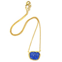 A Touch of Blue Lapis Stone Gold Necklace