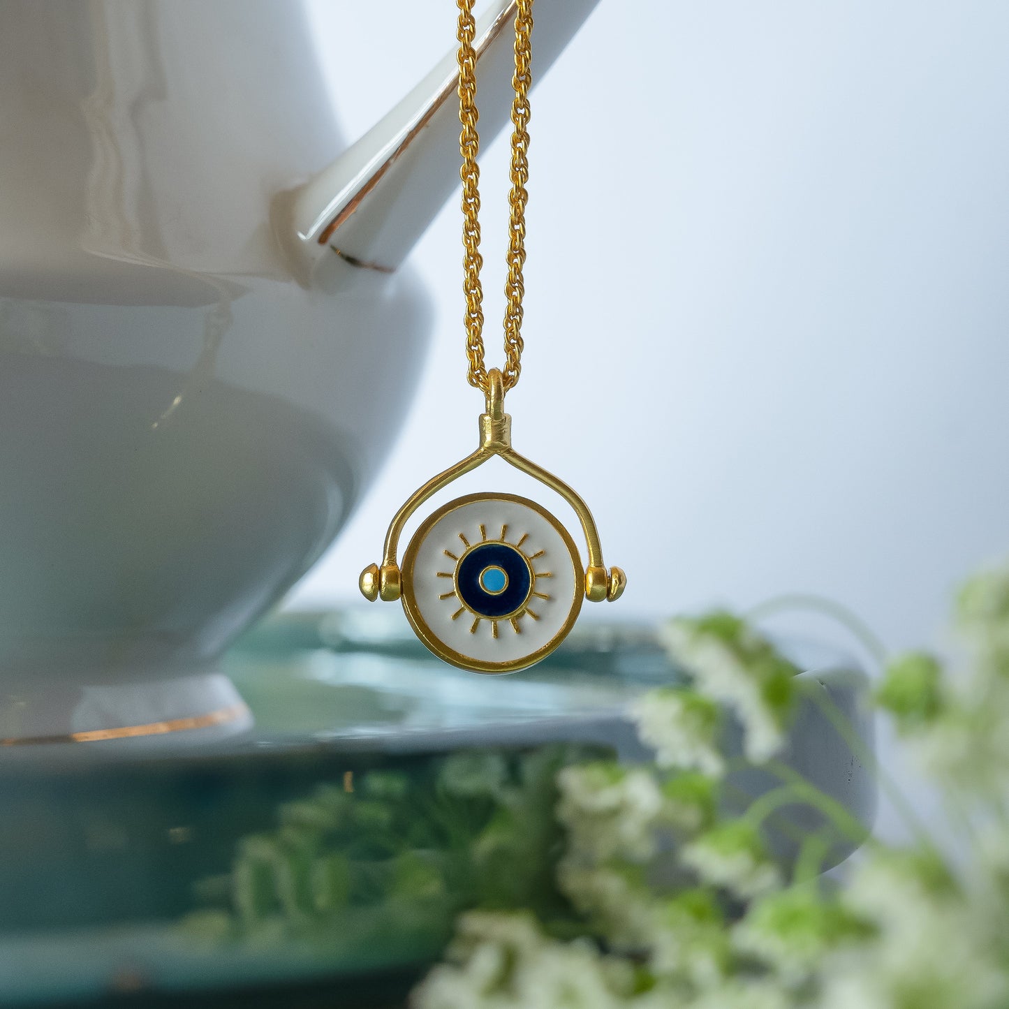 Protection Necklace with Evil Eye and Hamsa Hand