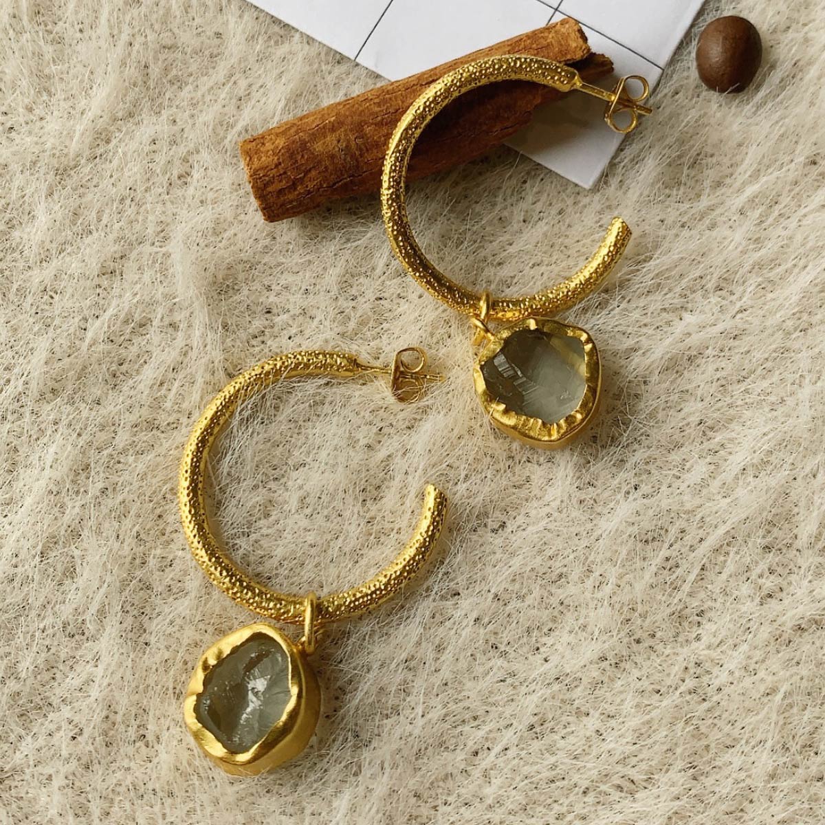 The Spirited One Stone Gold  Earrings