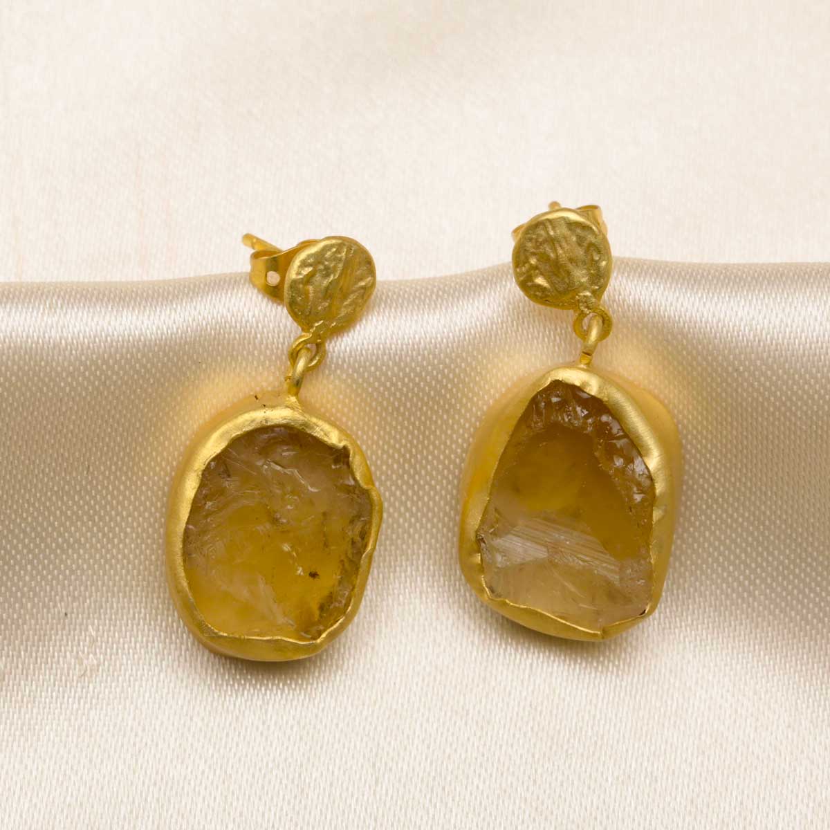 The Spirited One Gold Earrings with Citrine