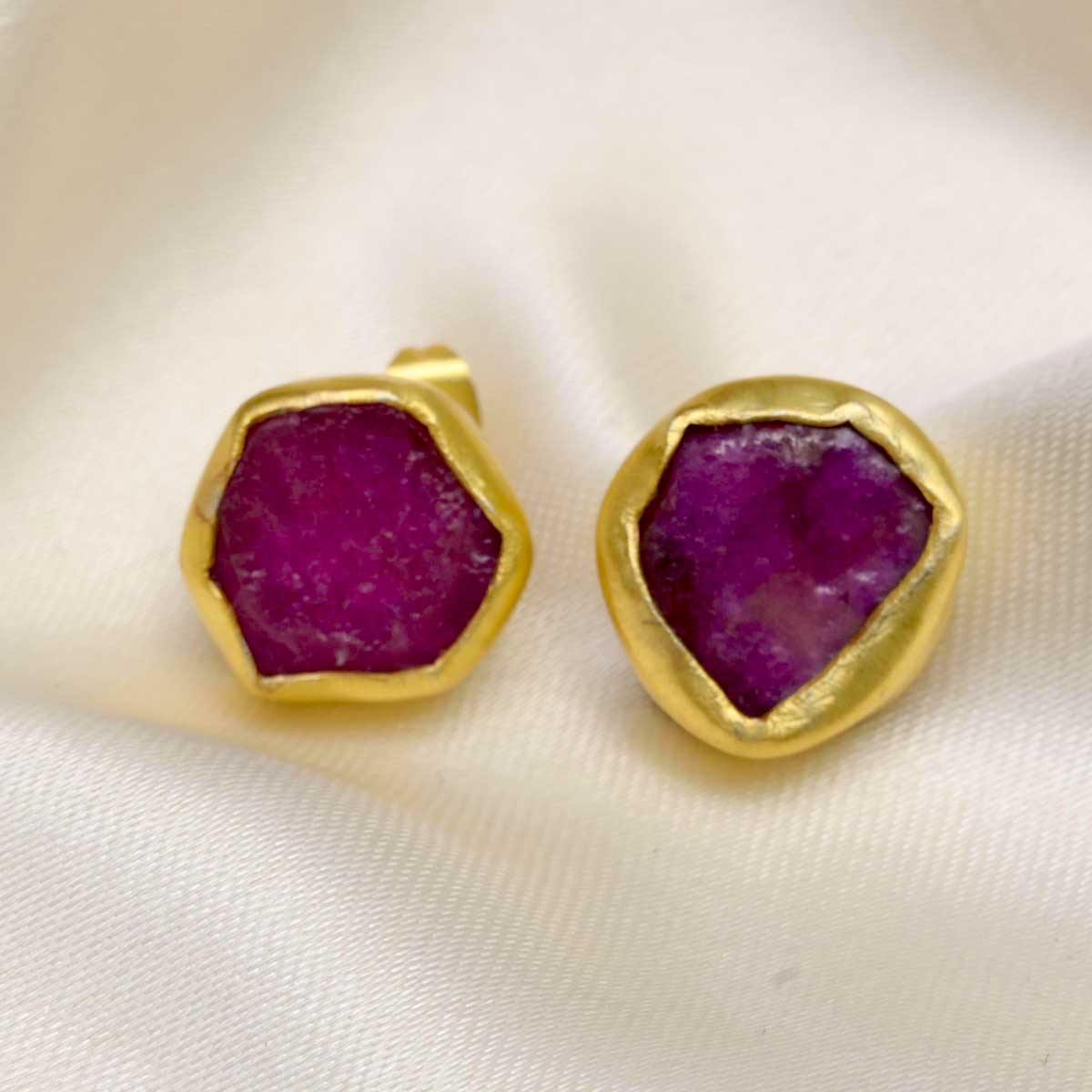 Ruby stone hot sale stud earrings