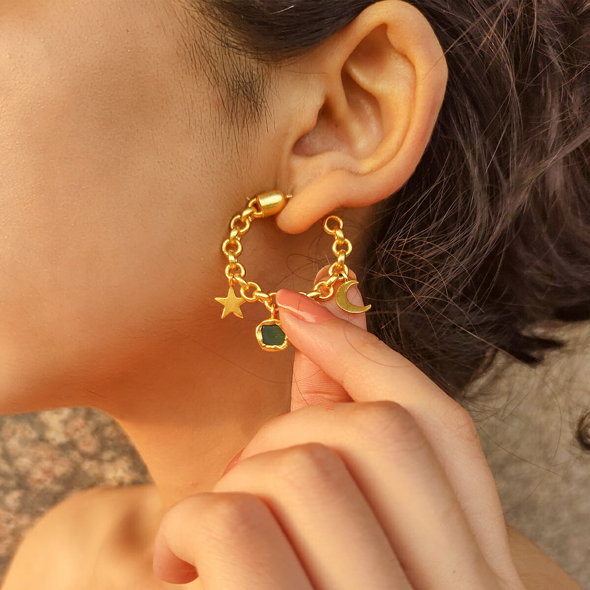 Arty Everyday Green Chalcedony Earrings