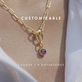 Customisable Birthstone Charm Necklace