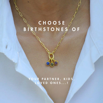 Customisable Birthstone Charm Necklace