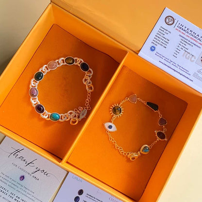 Power Chakra Bracelet Giftbox Set  (Gold and Silver) - For Him and Her