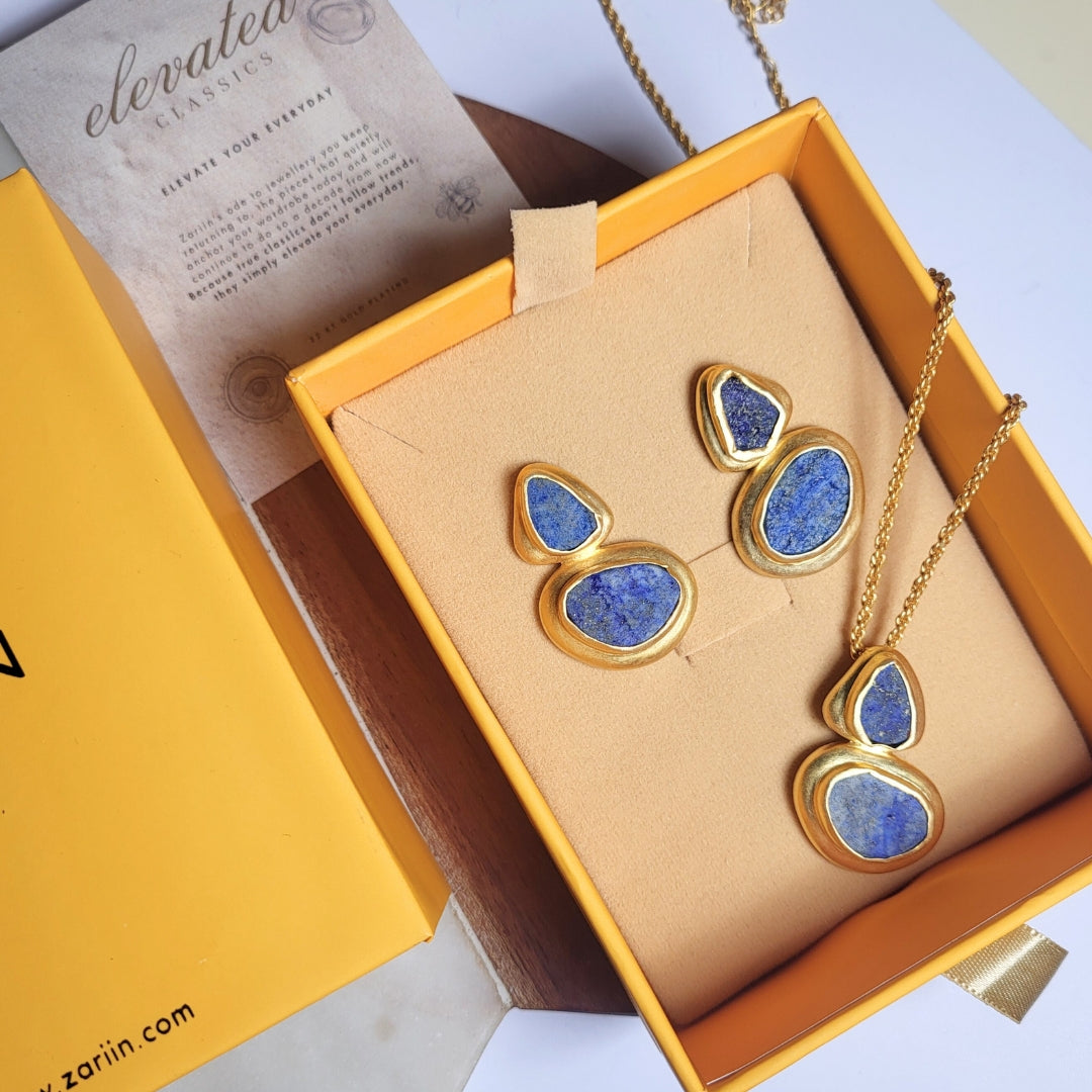 Poised Tumbles Gift Set with Lapis Lazuli