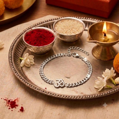 Eternal Om Rakhi Bracelet in 925 Silver