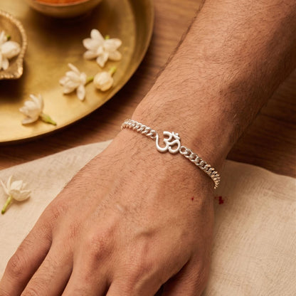 Eternal Om Rakhi Bracelet in 925 Silver