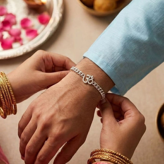 Eternal Om Rakhi Bracelet in 925 Silver